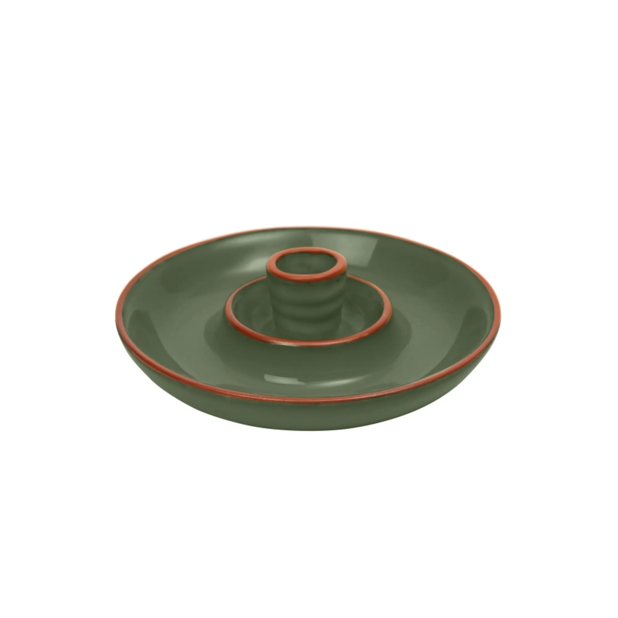 Sintra Glazed Terracotta Olive Dish - Olive Green