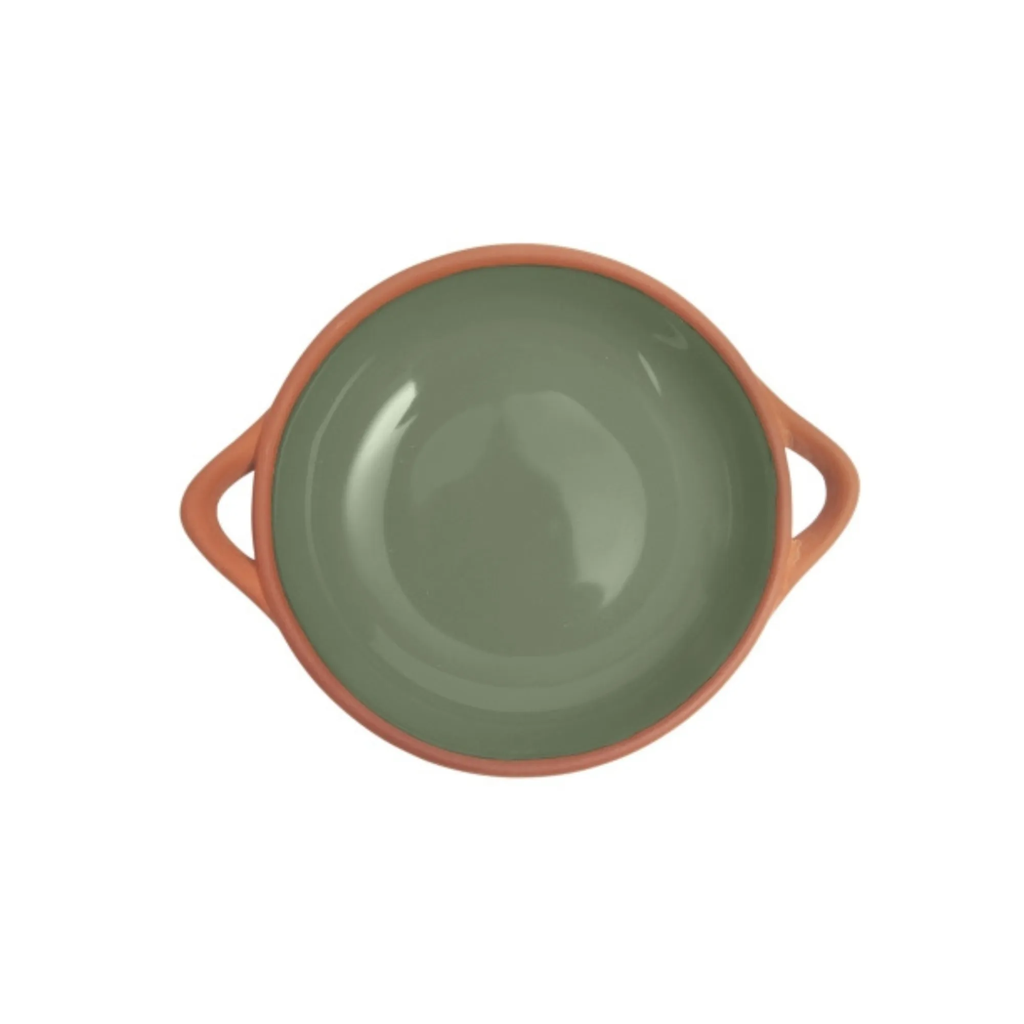 Sintra Small Glazed Terracotta Tapas Dish - Olive Green