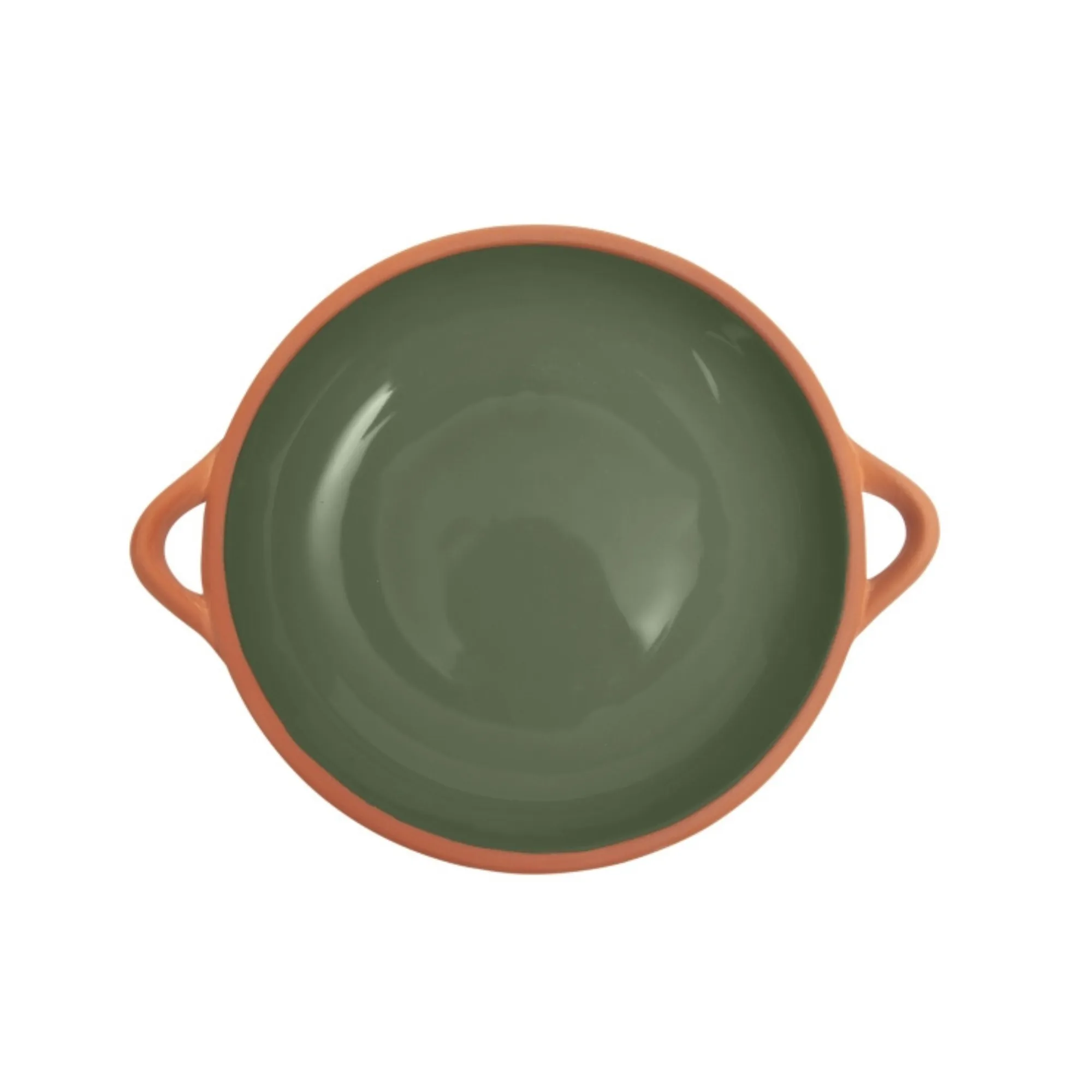 Sintra Large Glazed Terracotta Tapas Dish - Olive Green