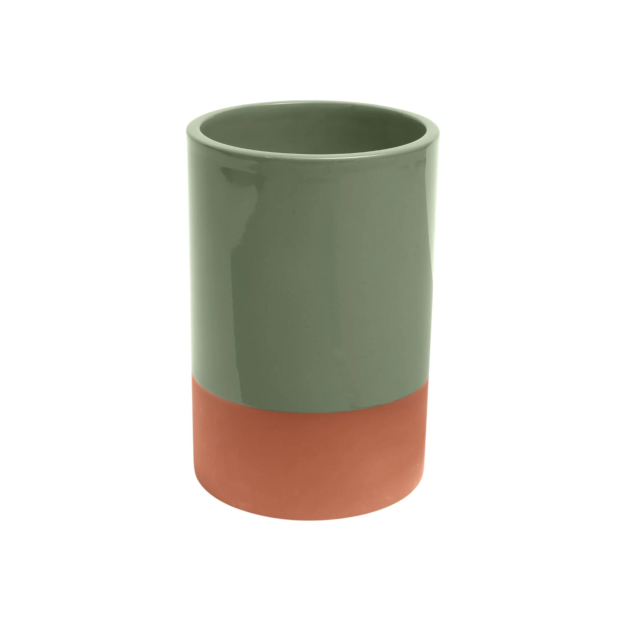 Sintra Glazed Terracotta Wine Cooler - Olive Green