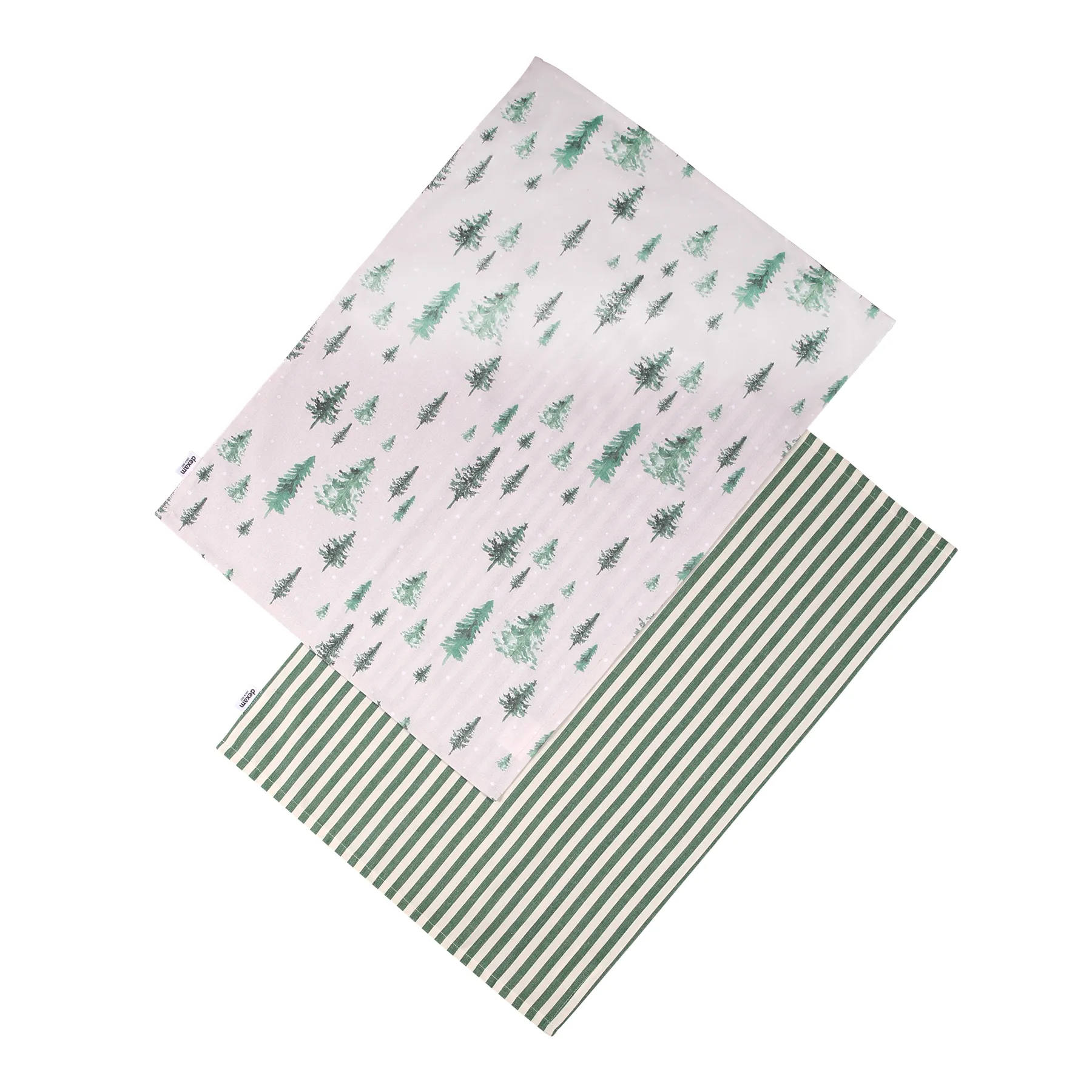 Winter Forest Set of 2 Tea Towels - Stone